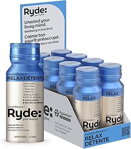 Ryde Relax Shot - Raspberry Flavor - 8 Pack