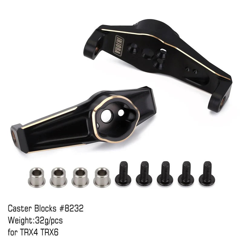 INJORA Black Coating Brass Caster Blocks C Hubs #8232 for TRX-4 TRX-6