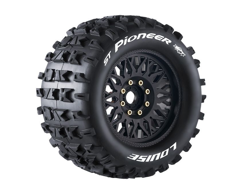 Louise R/C ST-Pioneer 3.8"-1/2" Offset, Blk/Chrm Whl 6.4" OD (2)
