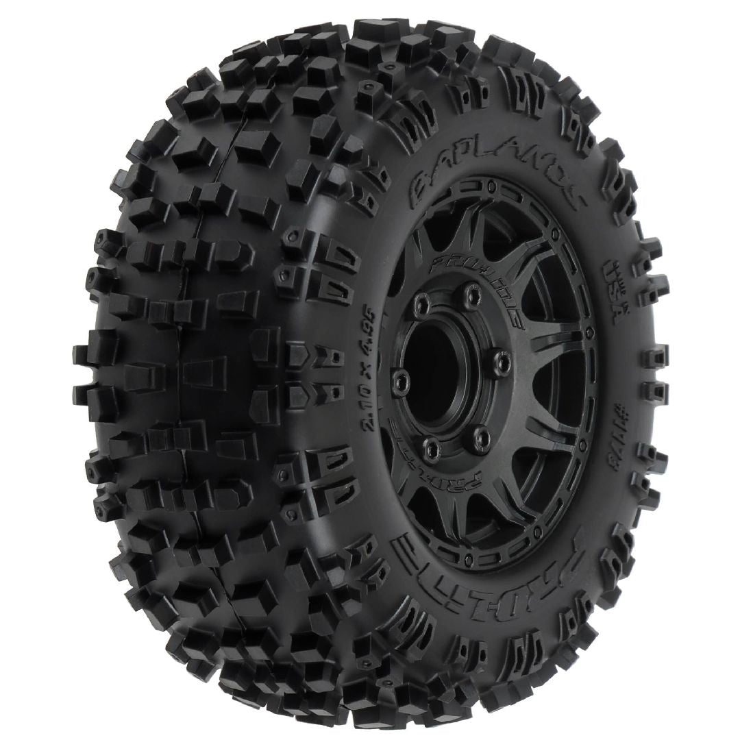 Pro-Line Badlands 2.8" Tires on Black Removable Hex Wheels (2)