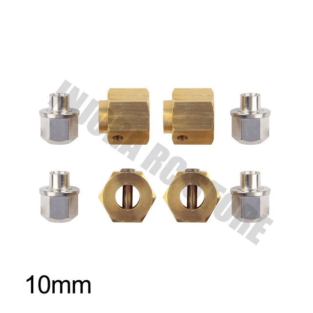 INJORA 4PCS/6PCS 12mm Heavy Brass Wheel Hex Hub Extenders for Traxxas TRX4 TRX6