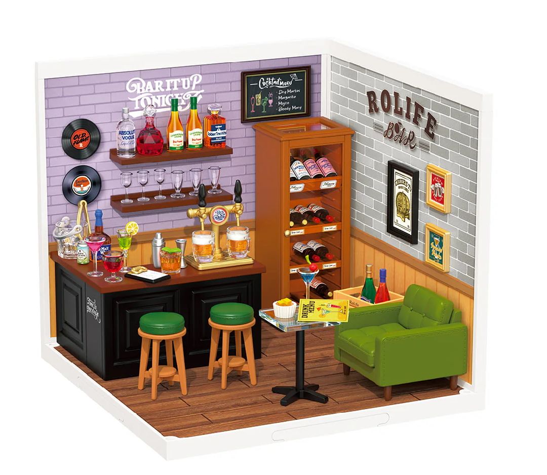 Rolife Leisurely Cheers Bar DIY Plastic Miniature House