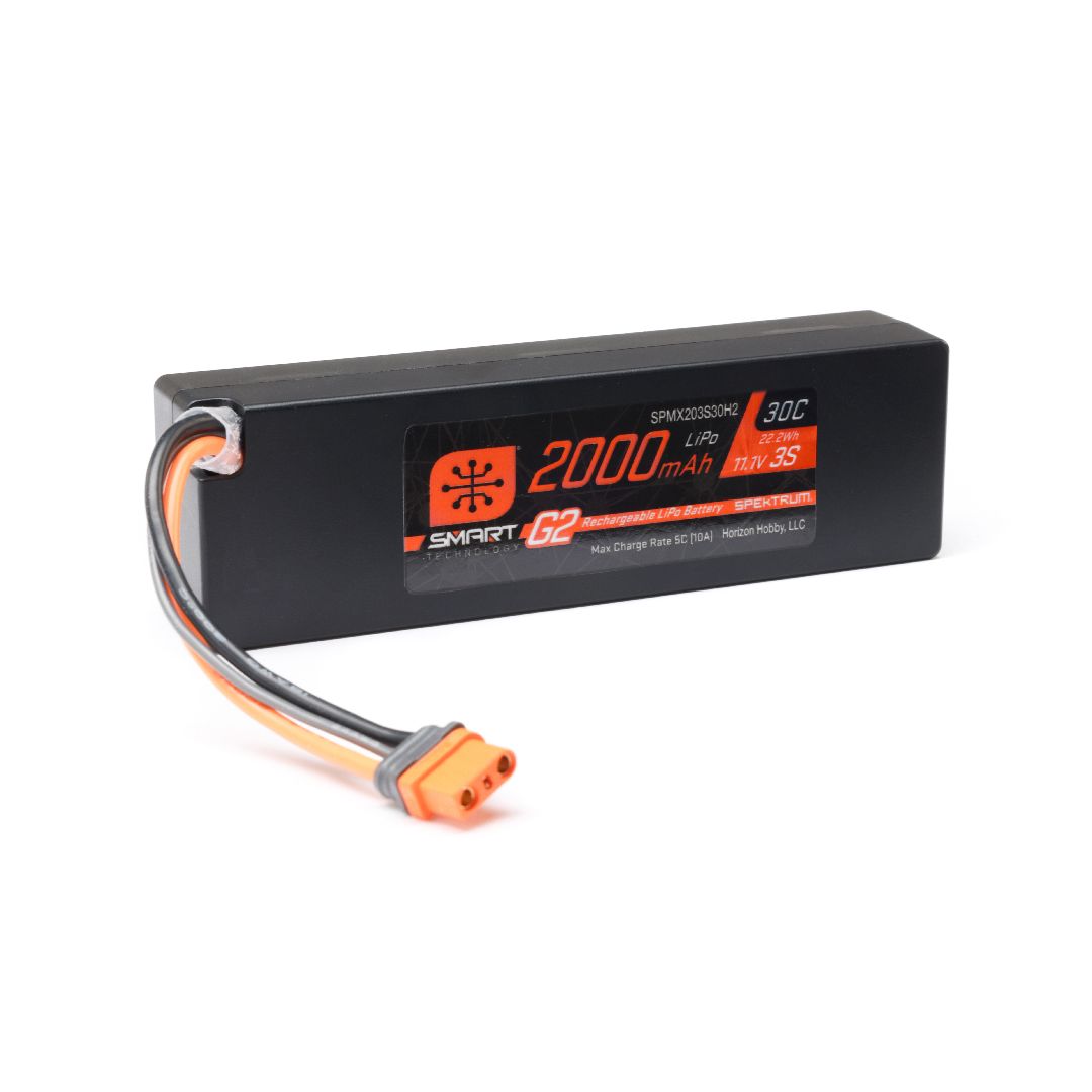 Spektrum 2000mAh 3S 11.1V 30C LiPo IC2 Soft Case Smart G2