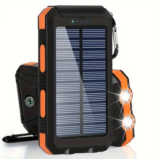 Portable Solar Power Bank 10000mAh with LED Light