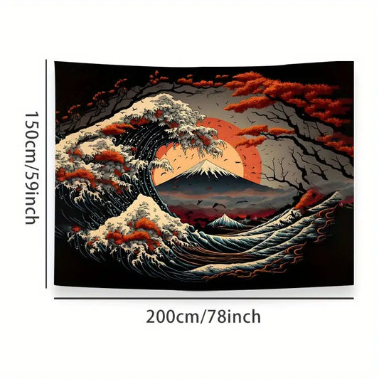 Japanese Great Waves Tapestry