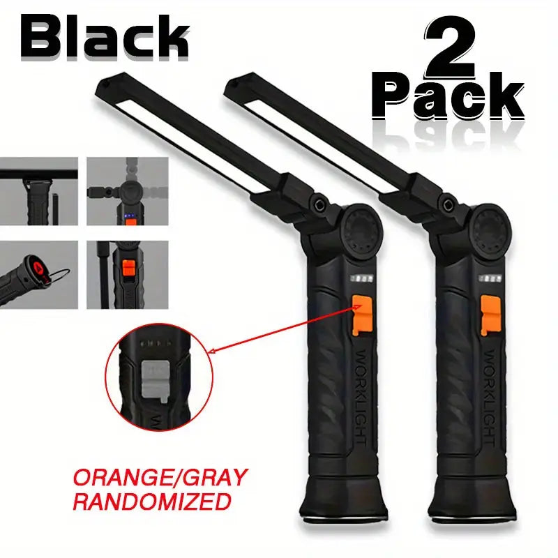 2-Pack Rechargeable LED Work Lights with COB Technology