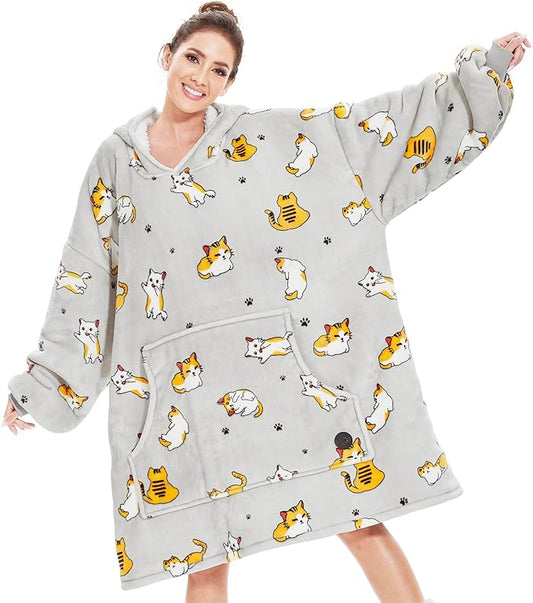 THREE POODLE - Wearable Blanket Hoodie