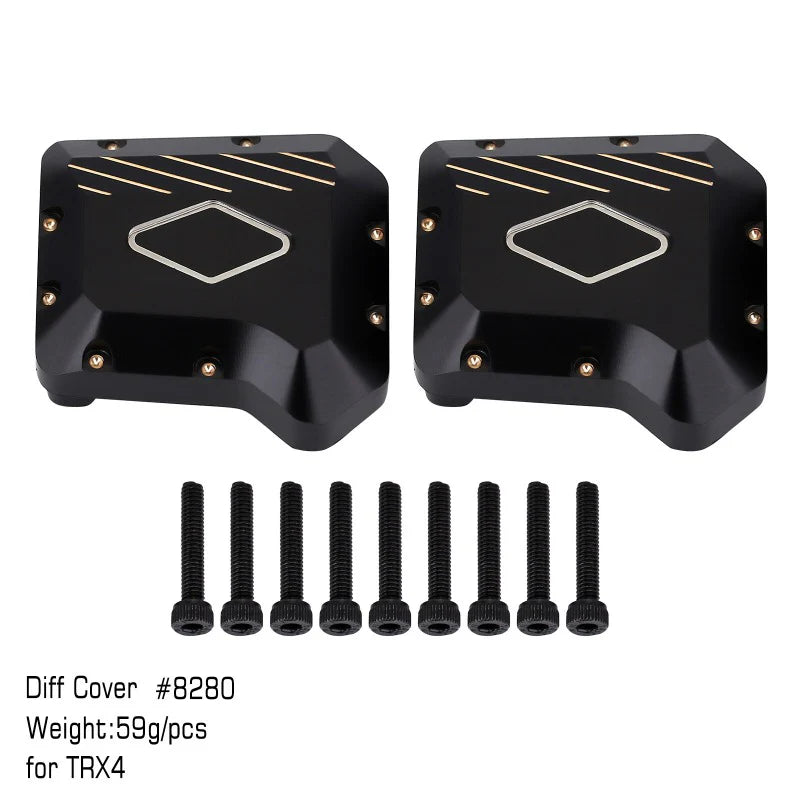INJORA Black Coating Brass Diff Cover #8280 for TRX-4