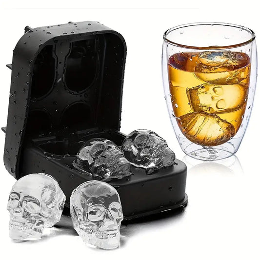 3D Skull Shaped Ice Cube Mold Tray