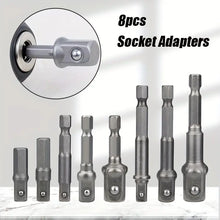 8pcs Impact Driver Adapter Set - 1/2", 3/8", 1/4"
