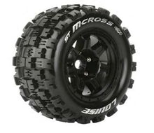 Louise R/C ST-Mcross 3.8"-1/2" Offset, Black Whls 6.4" OD (2)