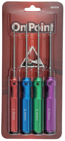 On Point Hex Screwdrivers (4) Size: 1.5mm, 2.0mm, 2.5mm, 3.0mm
