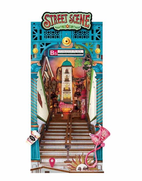 Rolife Street Scene DIY Book Nook Shelf Insert