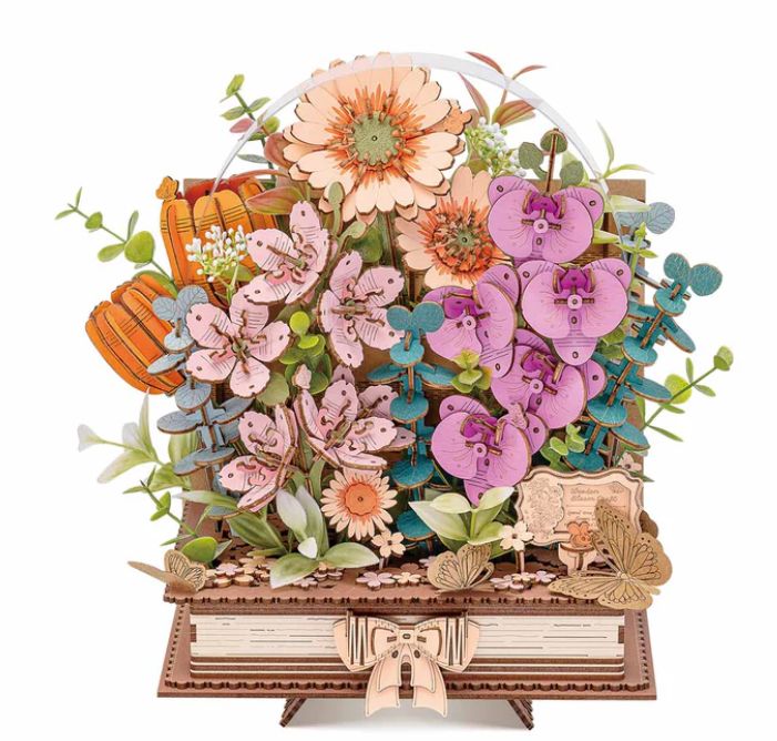 Rowood Wooden Blooming Book 3D Wooden Puzzle