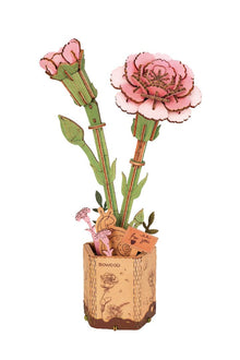 Rowood DIY Pink Carnation 3D Wooden Puzzle