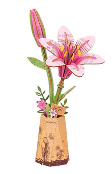 Rowood DIY Pink Lily 3D Wooden Puzzle
