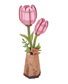 Rowood Pink Tulip 3D Wooden Puzzle