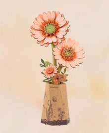 Rowood Light Orange Gerbera DIY Wooden Puzzle