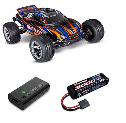 Traxxas 1/10 Rustler BL-2S 2wd RTR - Orange w/ Charger&Battery