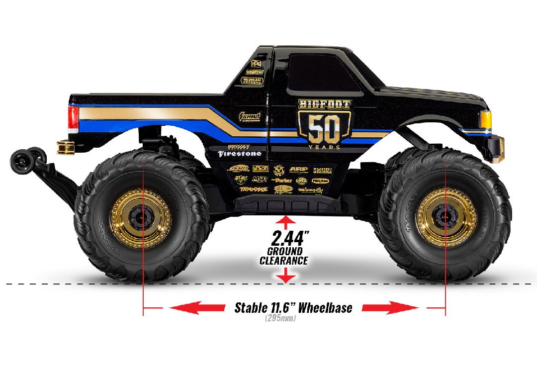 Traxxas 1/10 MT BL-2S 4x4 RTR - Bigfoot 50th Anniv (Incl B&C)